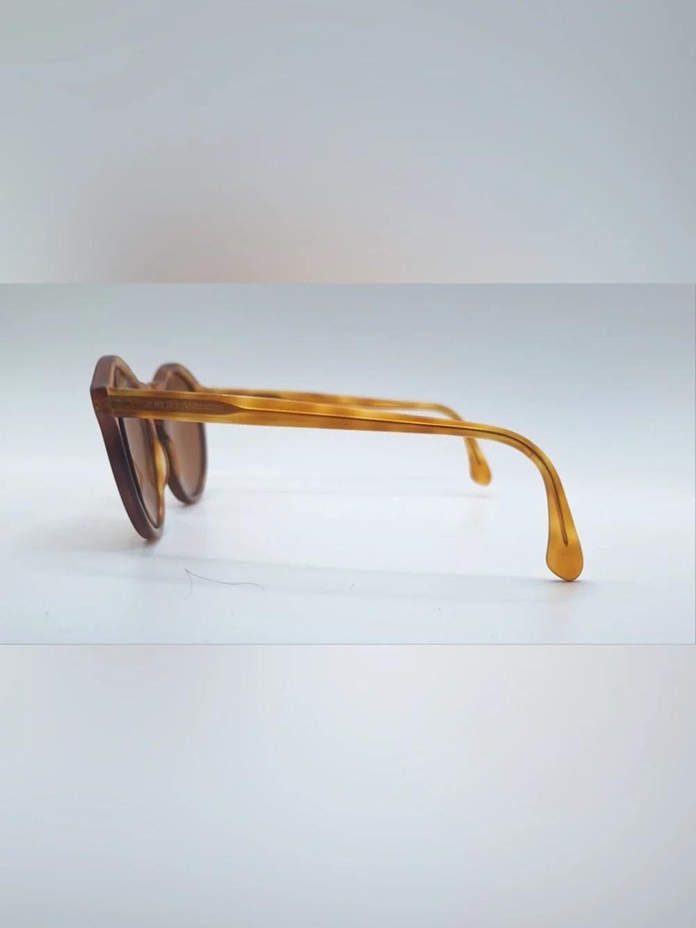 Vintage Giorgio Armani 904 014 Brown Oval Sunglasses Frames Only - Picture 5 of 8